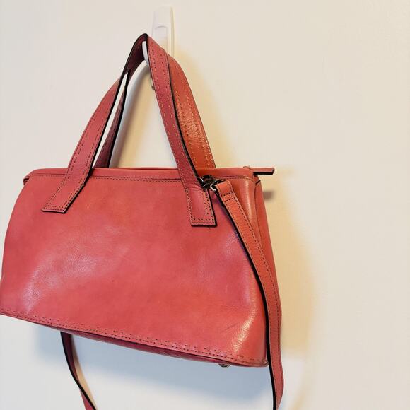 Fossil Bag Womens Pink Leather Y2K Top Handle Medium Crossbody Purse Handbag - Picture 2 of 11